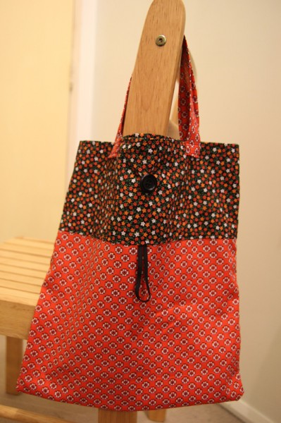 Fold-up tote, unfolded.