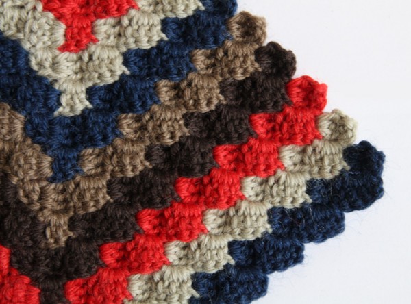Close-up of crochet potholder