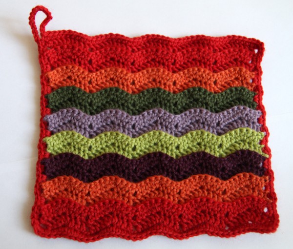 Colourful crochet potholder