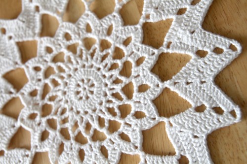Crochet doily close-up