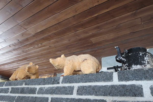 Two carved wooden bears