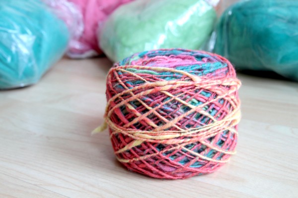 A ball of handspun yarn